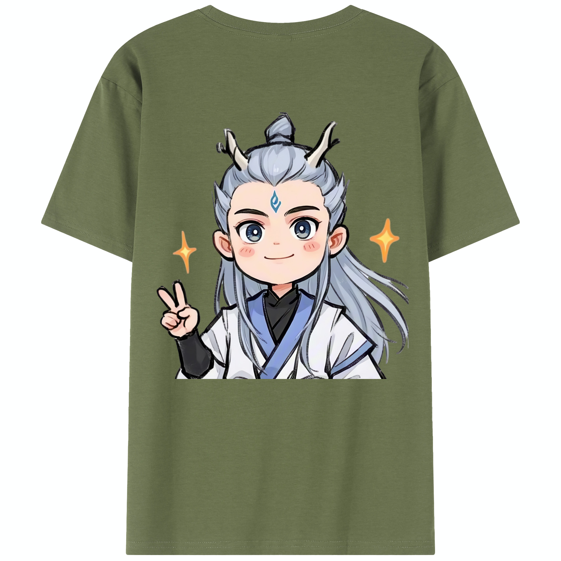 （画像用） Ne Zha 2 ナタ 魔童の大暴れ 綿100％半袖Tシャツ（背面プリント）